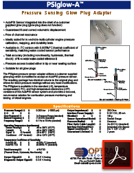 PSI GlowA Kızdırma Buji Adaptörlü Basınç Sensörü